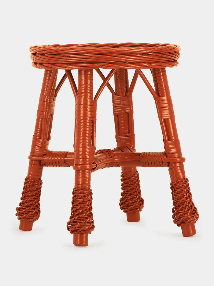 Taburete de mimbre Furnas terracota