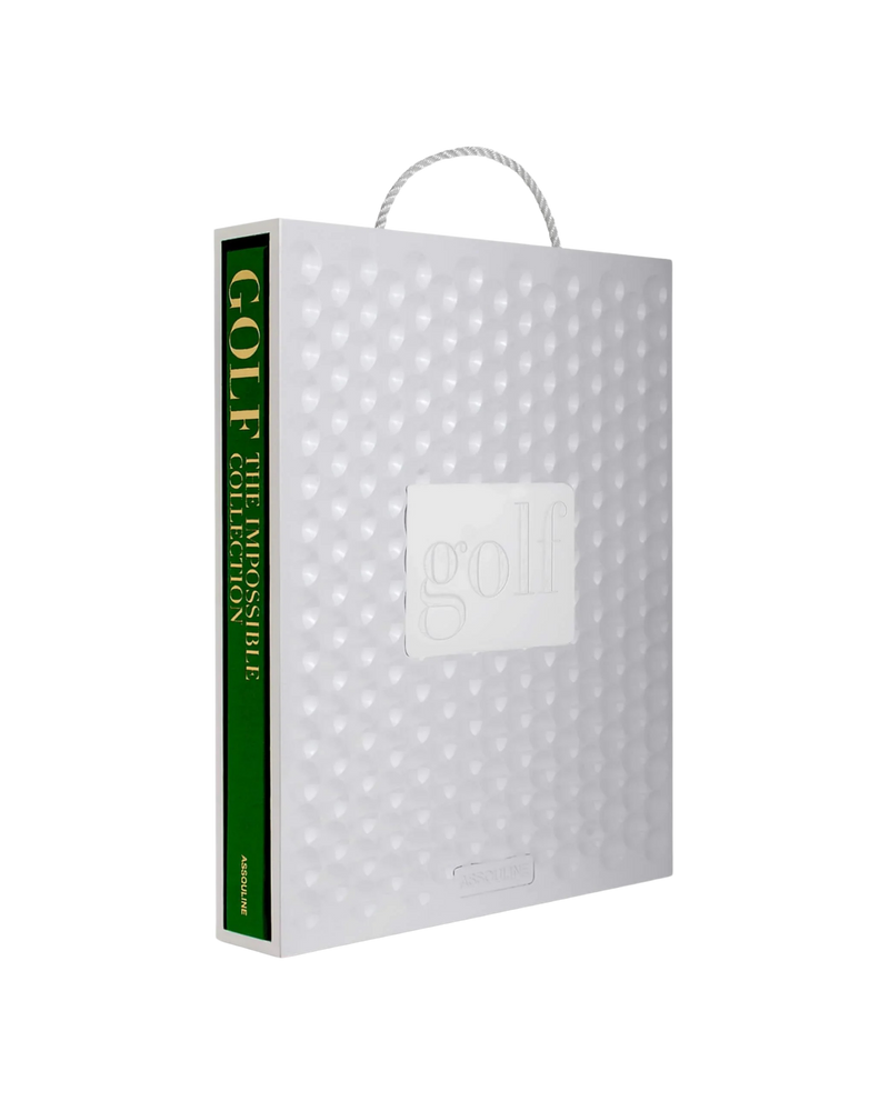 Bolsa de regalo blanca con relieve de burbujas y asa; vista frontal con lomo verde