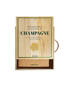 Caja de colección de champagne de madera con asa y emblema dorado
