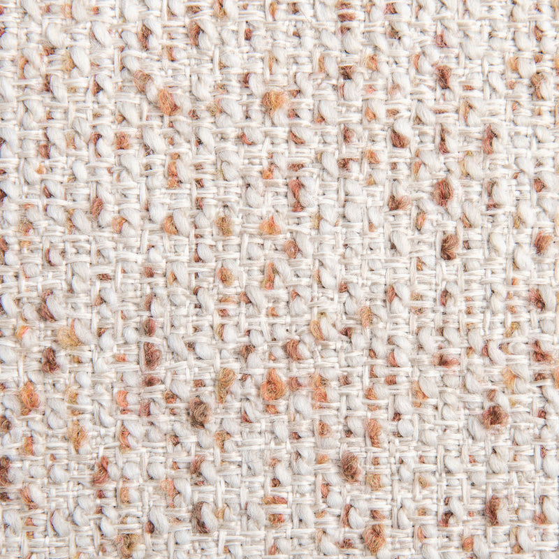 Tejido para Silla Fiona blanco roto con motas naranja-marrón, textura tejida