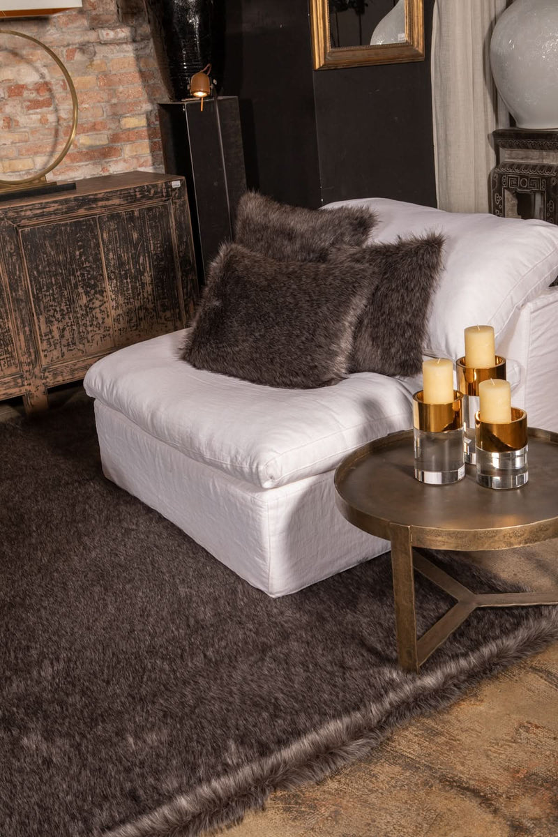 RUG & PLAID FAUX SILVER FOX 160X250