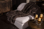 PLAID FAUX SILVER FOX 140X200