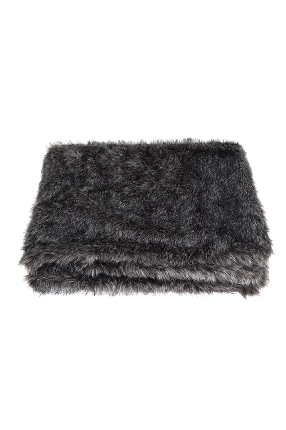 PLAID FAUX SILVER FOX 140X200