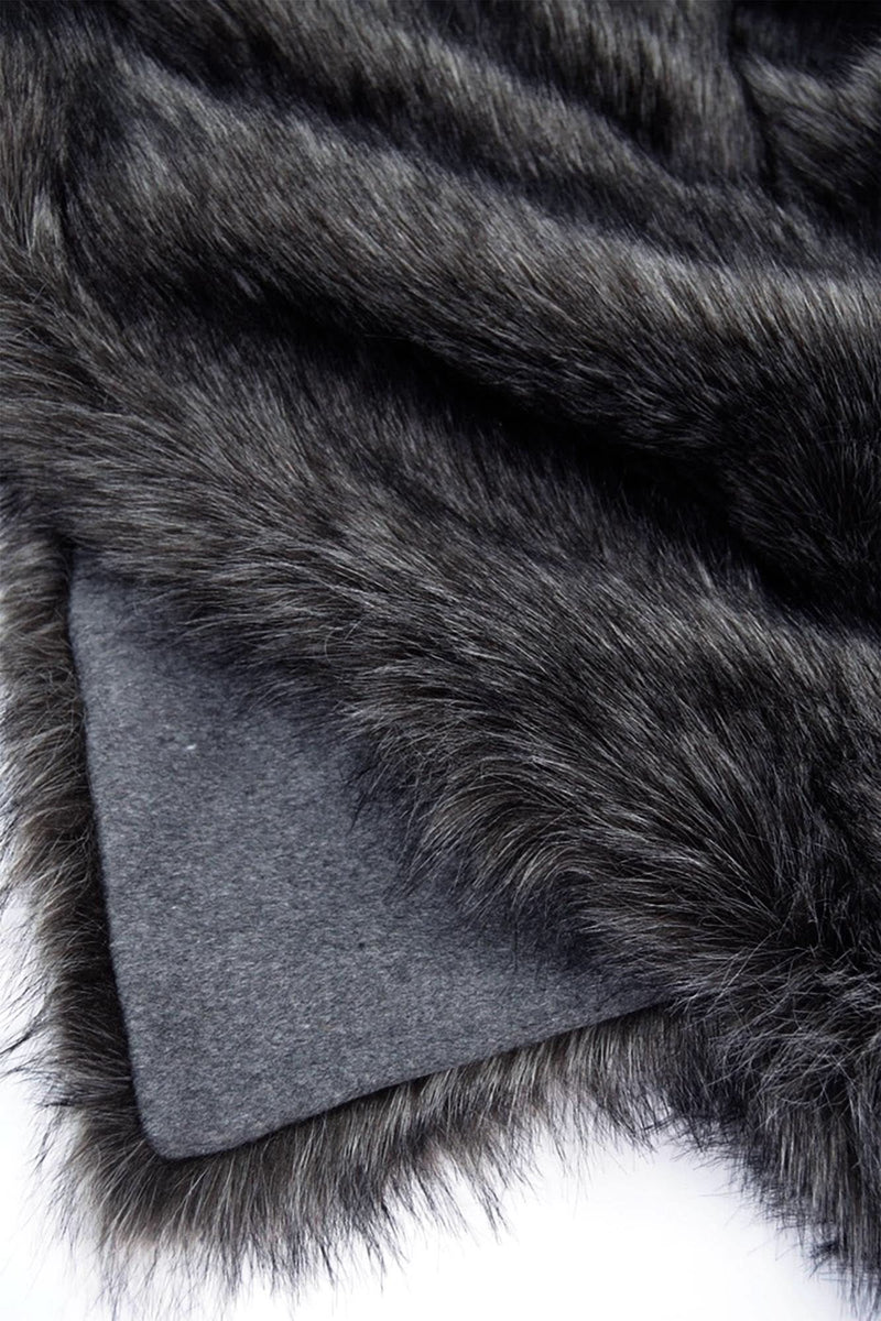PLAID FAUX SILVER FOX 140X200