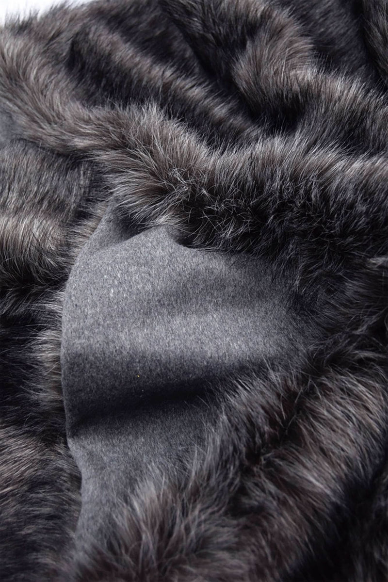 PLAID FAUX SILVER FOX 140X200